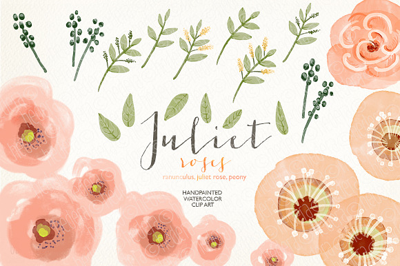 Watercolor coral olive floral wreath in Illustrations - product preview 3