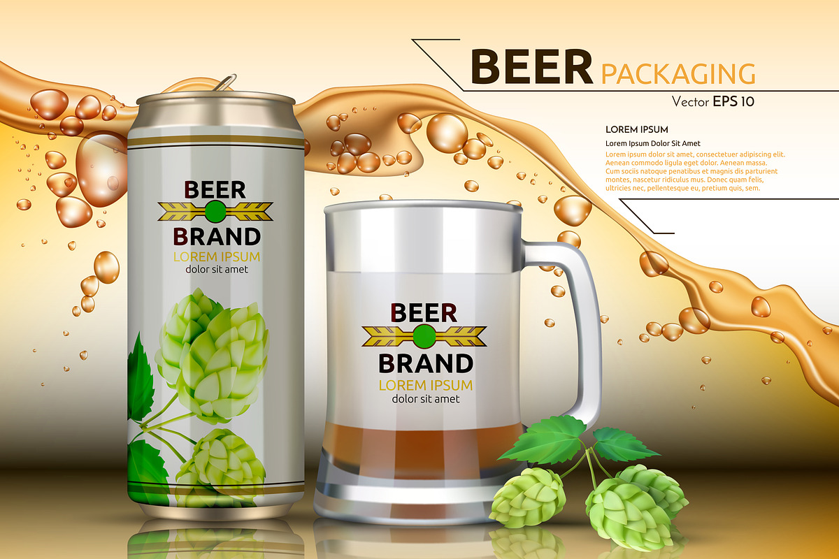 Vector realistic beer bottle mockup in Product Mockups - product preview 8