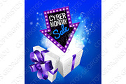 Cyber Monday Sale Gift Exploding Sign