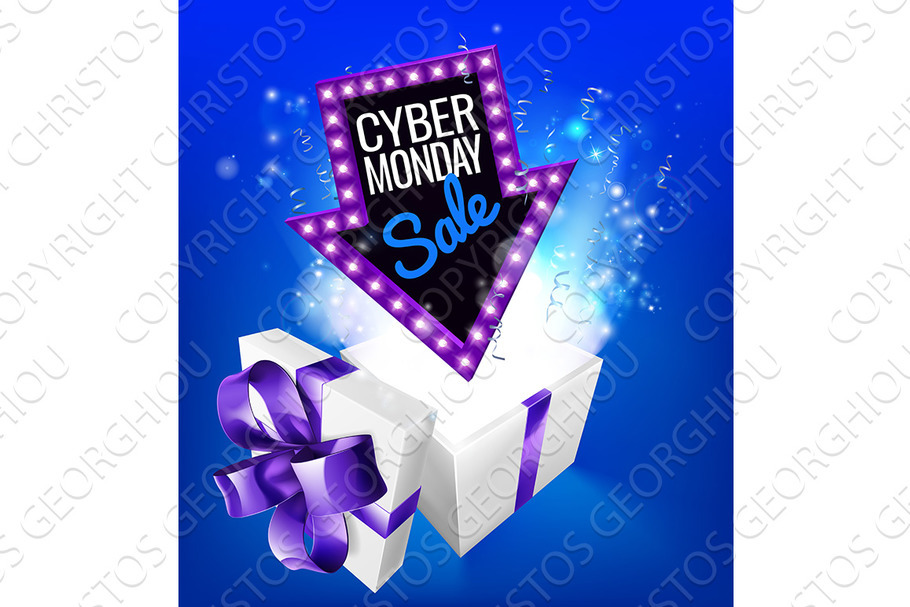 Cyber Monday Sale Gift Exploding Sign in Illustrations - product preview 8