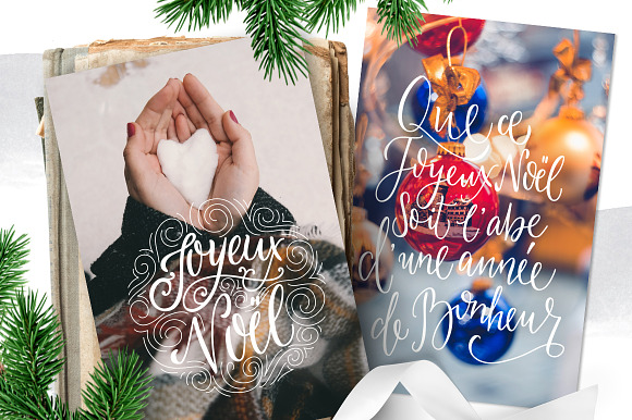 French Christmas lettering overlays in Instagram Templates - product preview 3