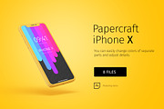 Paper model iPhoneX mockup