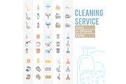 Set of cleaning service icons and symbols