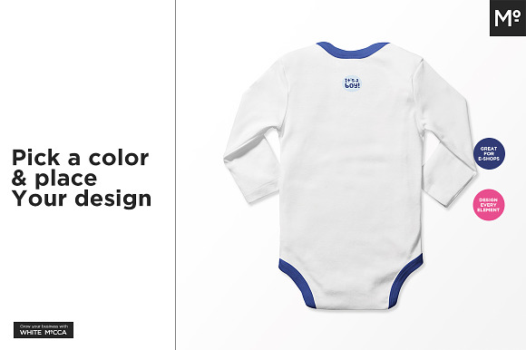 Longsleeve Onesie Mock-ups Set in Product Mockups - product preview 2