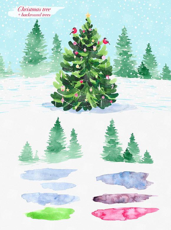 Christmas animals graphic set  in Illustrations - product preview 3