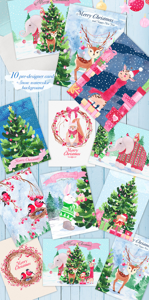 Christmas animals graphic set  in Illustrations - product preview 5
