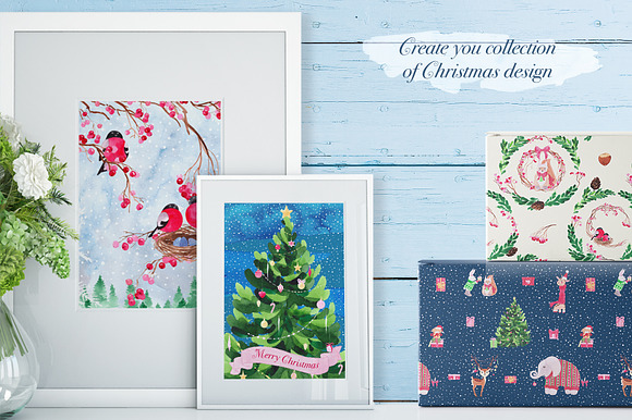 Christmas animals graphic set  in Illustrations - product preview 7