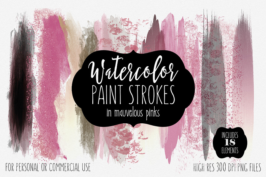 Mauvelous Pink Watercolor Strokes