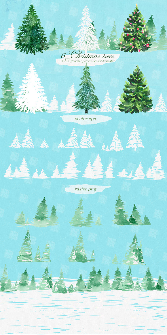 Christmas Tree Designer graphic set in Illustrations - product preview 1