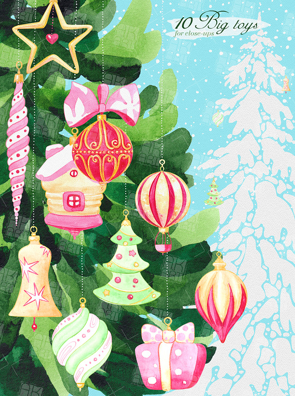 Christmas Tree Designer graphic set in Illustrations - product preview 3