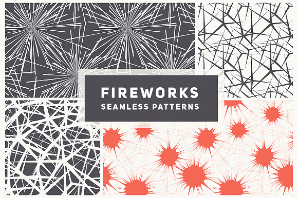 Seamless Patterns with Fireworks in Patterns - product preview 4