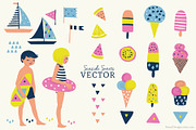 Beachside Vector Set - Illustration