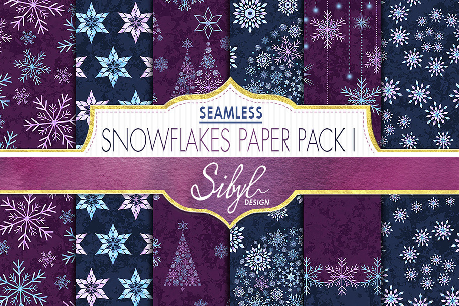 Watercolor Snowflakes Pattern I