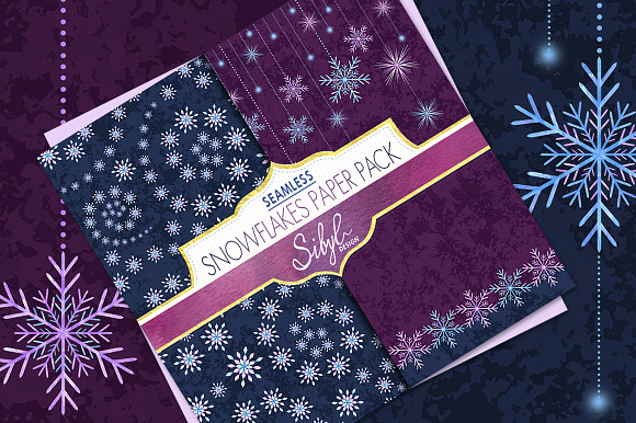 Watercolor Snowflakes Pattern I in Patterns - product preview 1