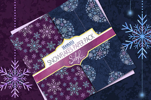 Watercolor Snowflakes Pattern I in Patterns - product preview 2
