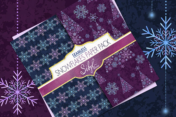 Watercolor Snowflakes Pattern I in Patterns - product preview 3