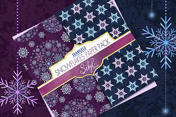 Watercolor Snowflakes Pattern I in Patterns - product preview 4
