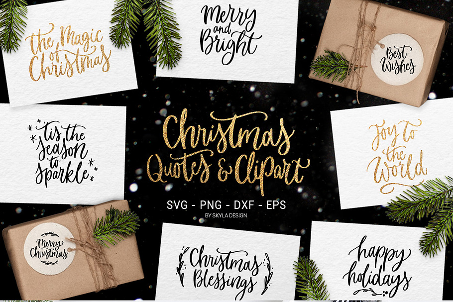 Merry Christmas SVG quotes & clipart