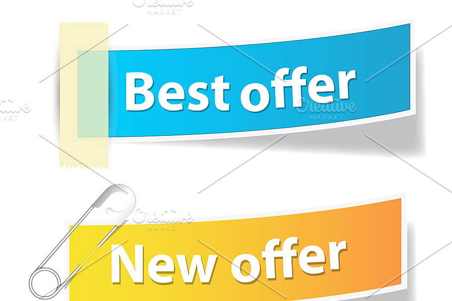 Offer Sale and Info Vector Banners in Objects - product preview 8