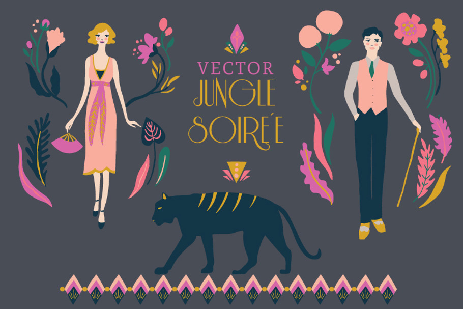 Jungle Soiree Vector Set in Illustrations - product preview 8