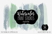 Watercolor Brush Strokes Pistachio
