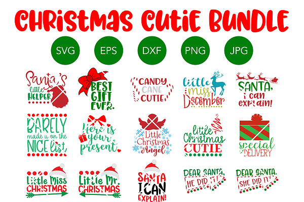 Christmas Cutie SVG Bundle DXF EPS