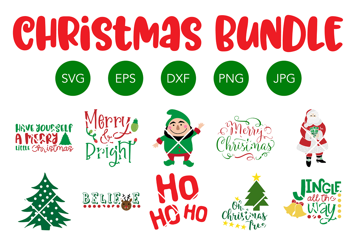 Christmas SVG Bundle Cricut Cut File in Illustrations - product preview 8