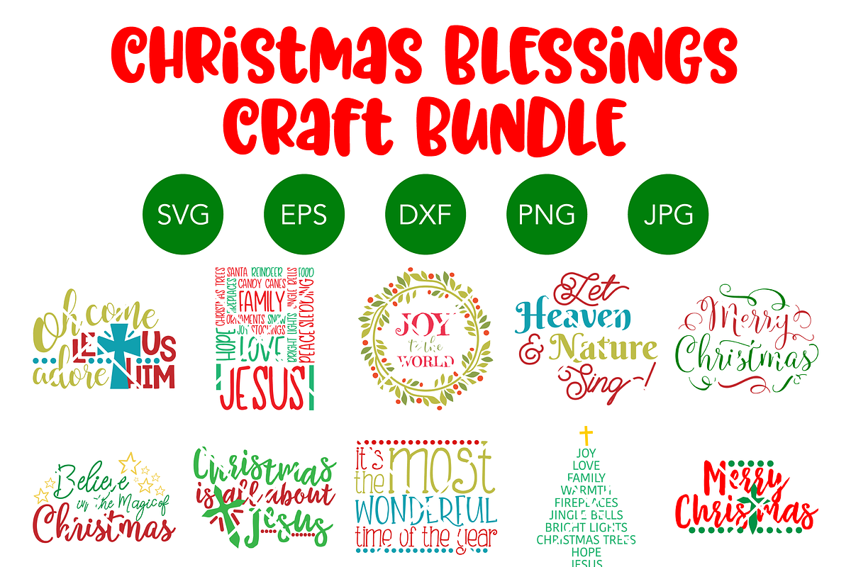 Christmas Blessings SVG Christian in Illustrations - product preview 8