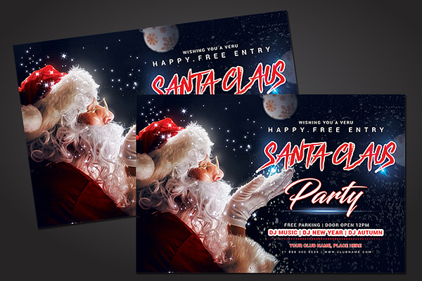 Santa Party Flyer Template