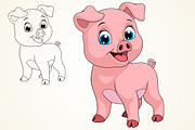 funny cheerful piggy