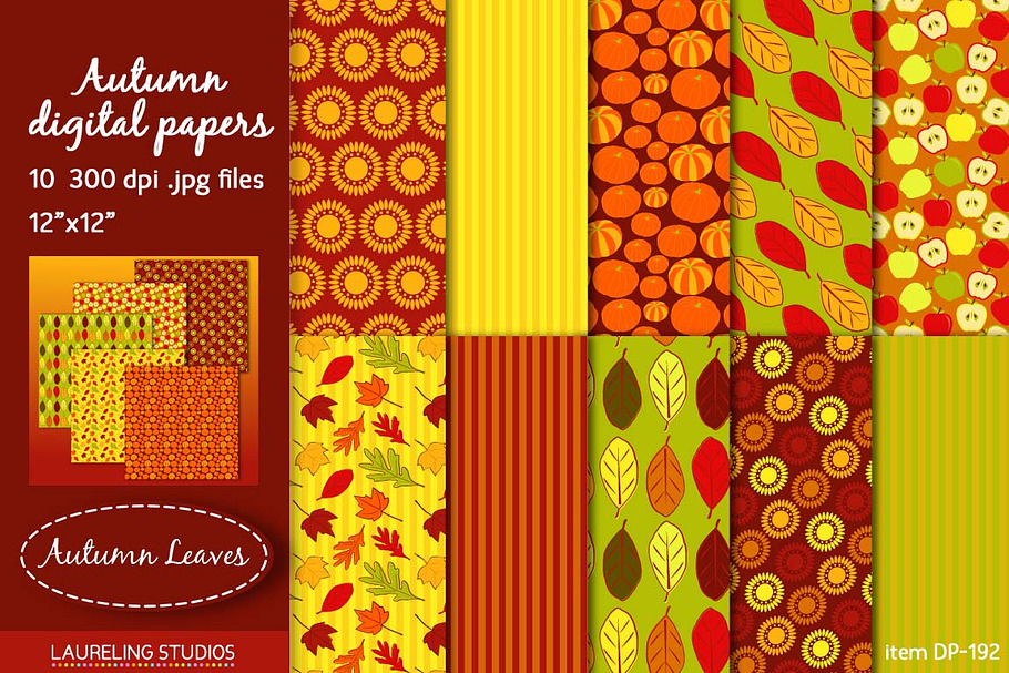 Autumn digital papers in Patterns - product preview 8