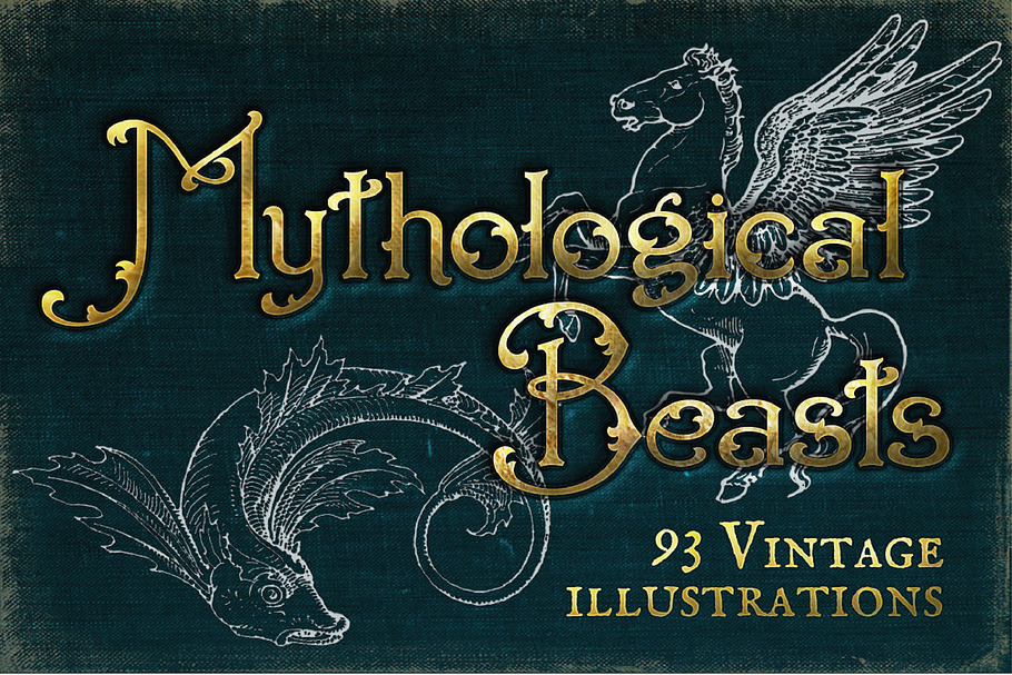 Vintage Mythological Beasts in Illustrations - product preview 8