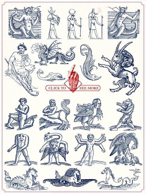 Vintage Mythological Beasts in Illustrations - product preview 3