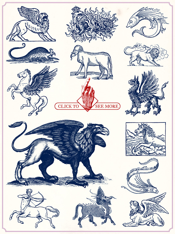 Vintage Mythological Beasts in Illustrations - product preview 4