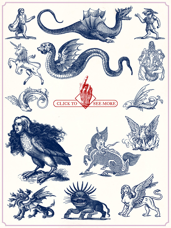 Vintage Mythological Beasts in Illustrations - product preview 5
