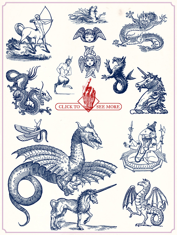 Vintage Mythological Beasts in Illustrations - product preview 6