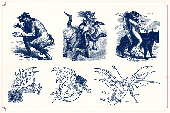 Vintage Mythological Beasts in Illustrations - product preview 7
