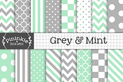 Grey & Mint Digital Paper