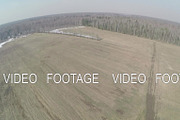 Aerial shot of farmlands in early spring, Russia