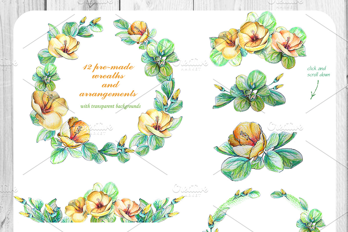Yellow flowers in Illustrations - product preview 8