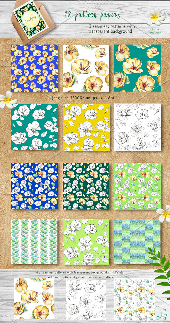 Yellow flowers in Illustrations - product preview 1