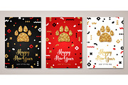 2018 New Year greeting cards set