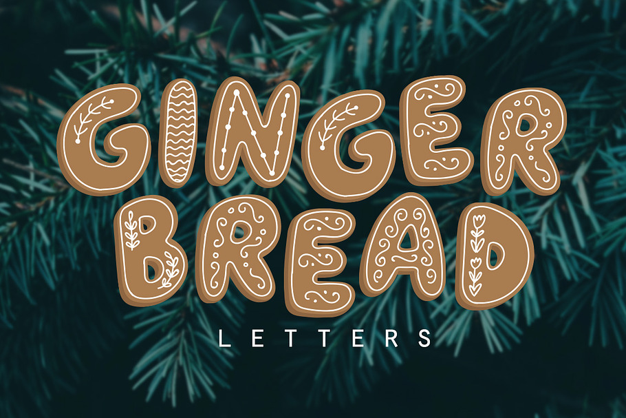 Gingerbread Letters in Display Fonts - product preview 8