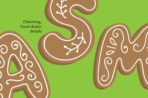 Gingerbread Letters in Display Fonts - product preview 6