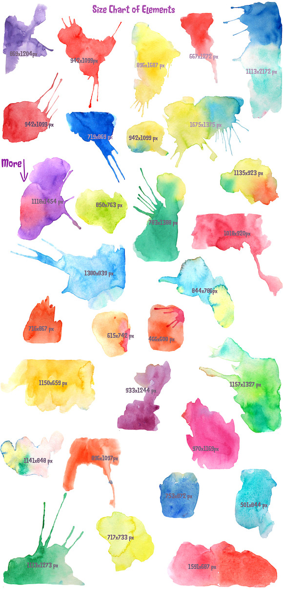 Watercolor Blotches and Splatters in Objects - product preview 2