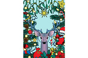 Christmas Deer Composition