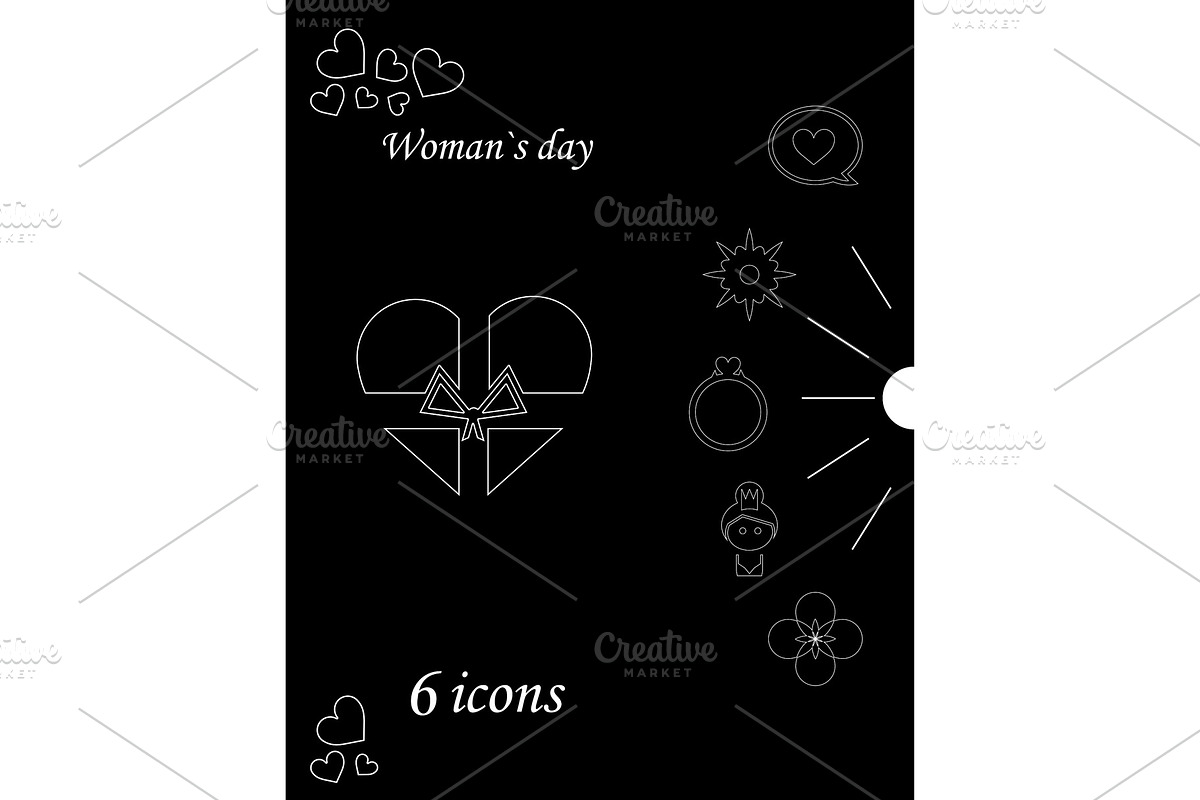 I love you womens doodle 6 icon in set of womens day in Illustrations - product preview 8