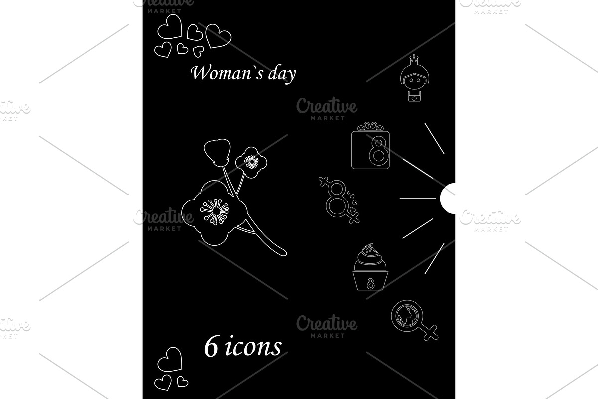 I love you womens doodle 6 icon in set of womens day in Illustrations - product preview 8