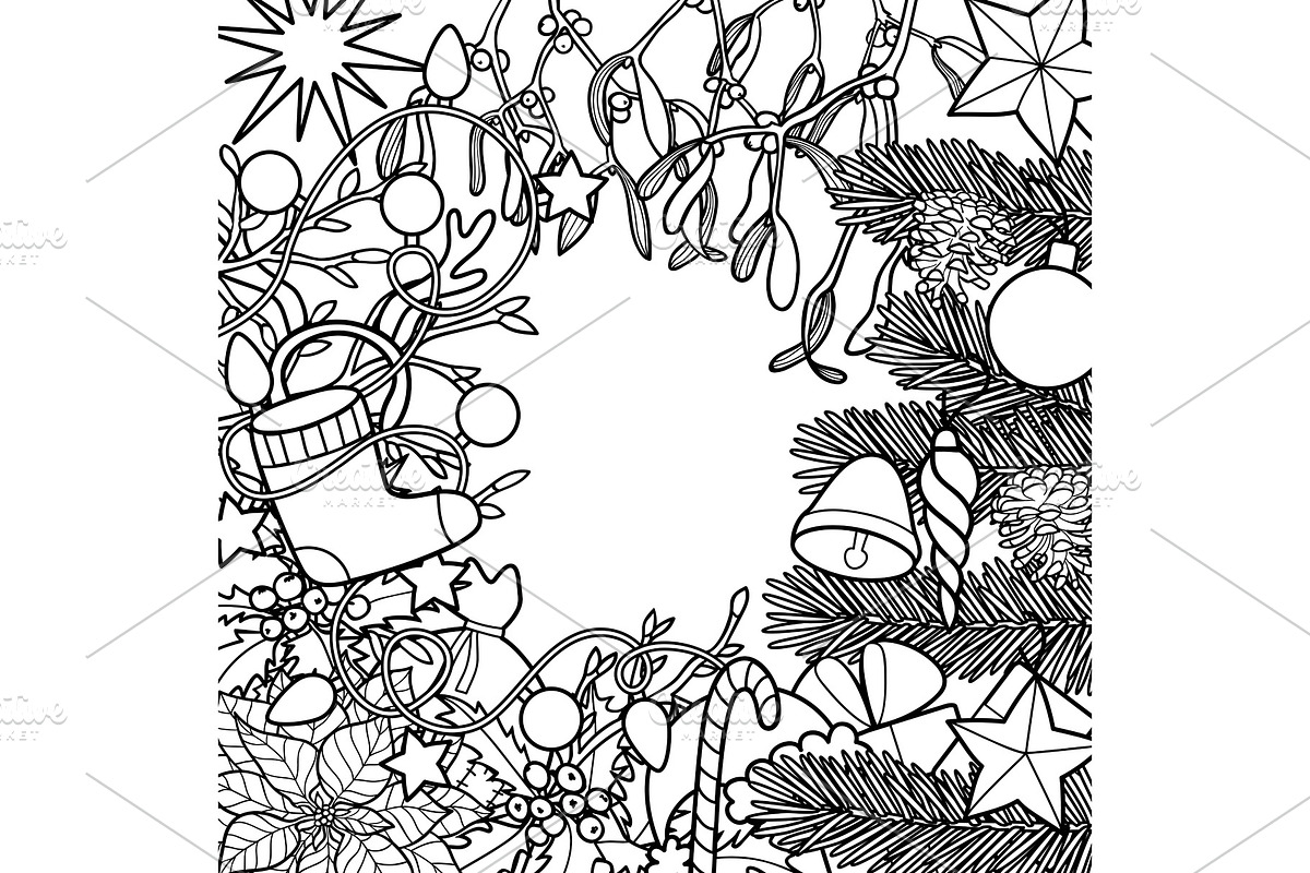 Christmas Outline Composition in Illustrations - product preview 8