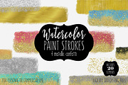 Gold & Watercolor Brush Strokes